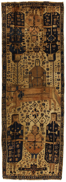 Bakhtiari - old Persian Carpet 380x132