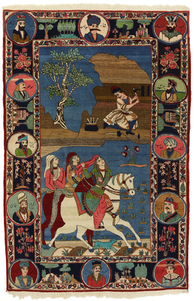 Kashan - old Persian Carpet 205x136