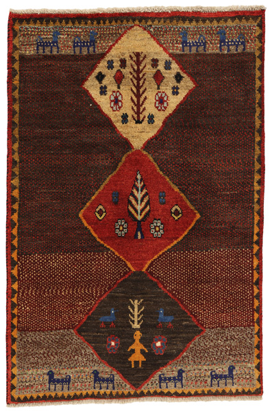 Gabbeh - Qashqai Persian Carpet 153x101