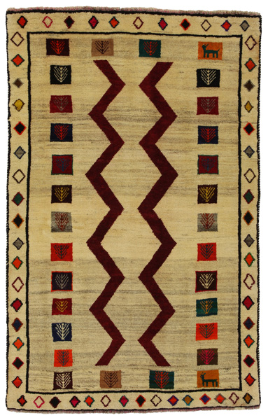 Gabbeh - Qashqai Persian Carpet 190x122