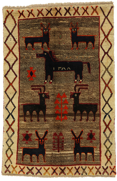 Gabbeh - Qashqai Persian Carpet 147x99