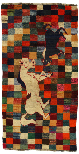 Gabbeh - Bakhtiari Persian Carpet 206x108