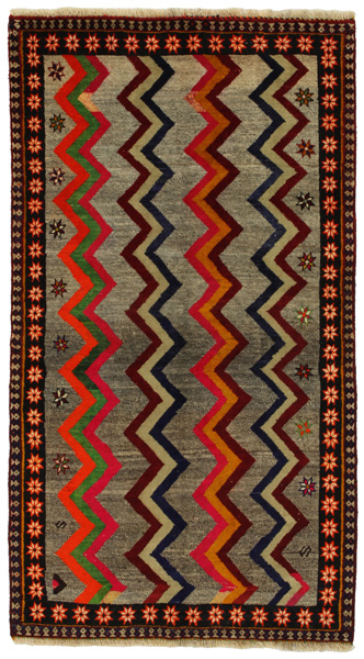 Gabbeh - Qashqai Persian Carpet 186x104