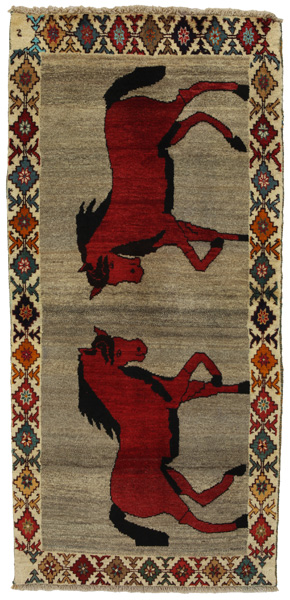 Gabbeh - Qashqai Persian Carpet 200x95