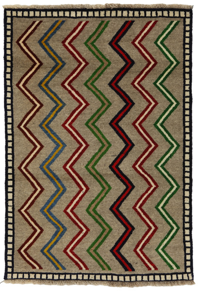 Gabbeh - Qashqai Persian Carpet 133x91