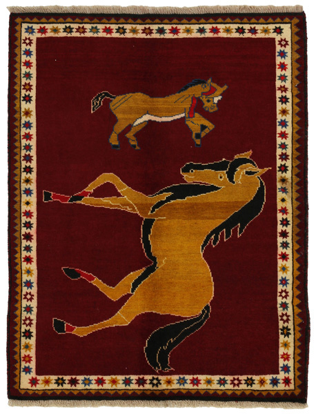 Gabbeh - Qashqai Persian Carpet 140x108