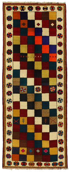 Gabbeh - Bakhtiari Persian Carpet 227x89
