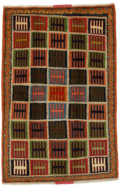 Gabbeh - Bakhtiari Persian Carpet 195x129