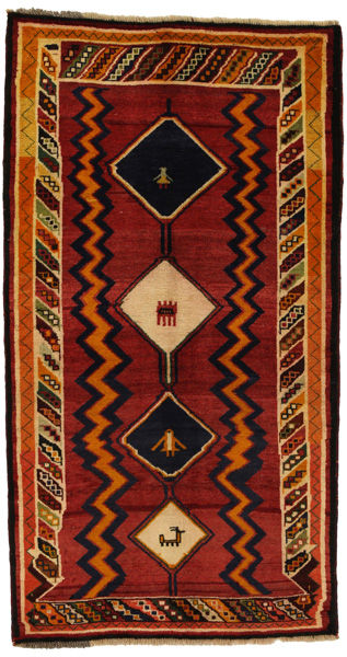 Gabbeh - Qashqai Persian Carpet 193x103