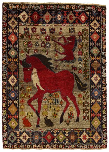 Gabbeh - Qashqai Persian Carpet 140x102