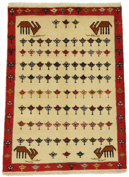 Gabbeh - Qashqai Persian Carpet 136x98