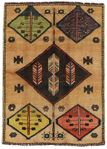 Gabbeh - Qashqai Persian Carpet 196x140