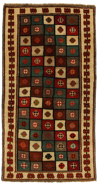 Gabbeh - Bakhtiari Persian Carpet 219x116