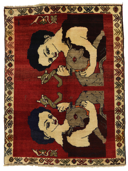Gabbeh - Qashqai Persian Carpet 150x112