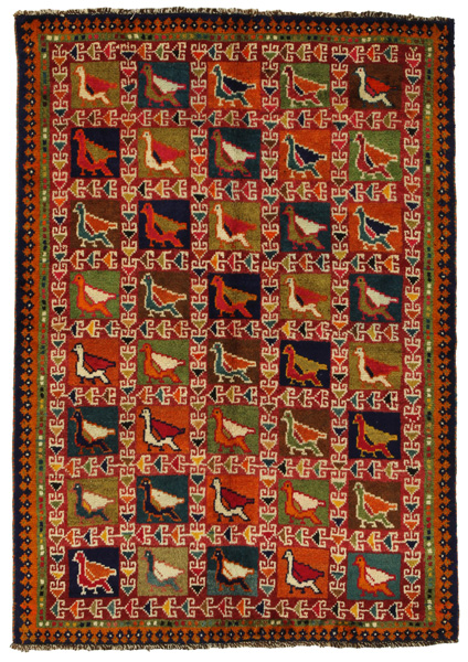 Gabbeh - Bakhtiari Persian Carpet 155x108