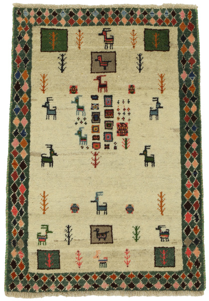 Gabbeh - Qashqai Persian Carpet 123x82