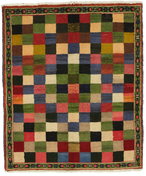 Gabbeh - Bakhtiari Persian Carpet 132x112