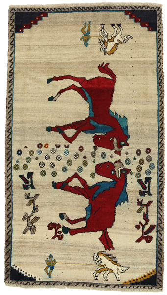 Gabbeh - Qashqai Persian Carpet 210x118