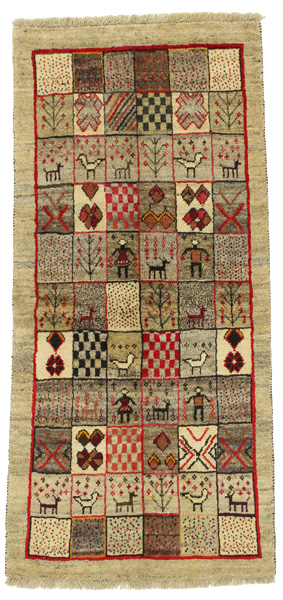 Gabbeh - Qashqai Persian Carpet 203x95