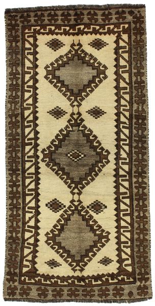 Gabbeh - Qashqai Persian Carpet 203x103