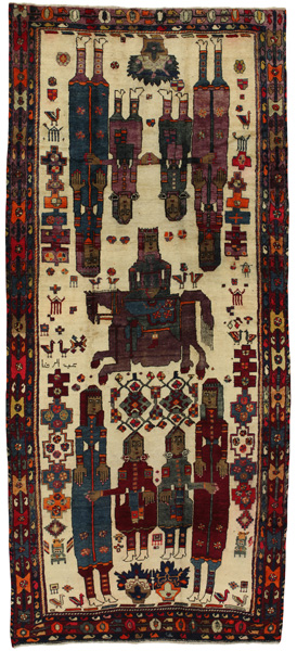 Bakhtiari - old Persian Carpet 408x175