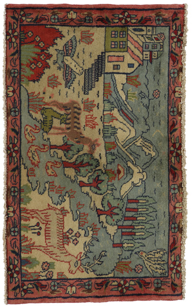 Sarouk - Farahan Persian Carpet 60x100