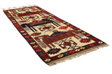 Bakhtiari - Gabbeh Persian Carpet 398x143 - Picture 1